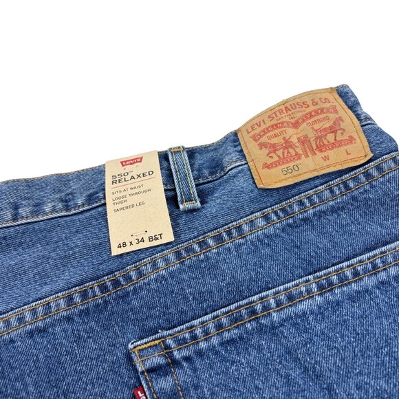 Levis 550 Relaxed Fit Tapered Leg Denim Jeans Mens Big & Tall Size 48 x 34 NWT - Picture 5 of 10